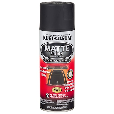 Rust-Oleum Spray Paint, Black, Matte, 12 oz 263422